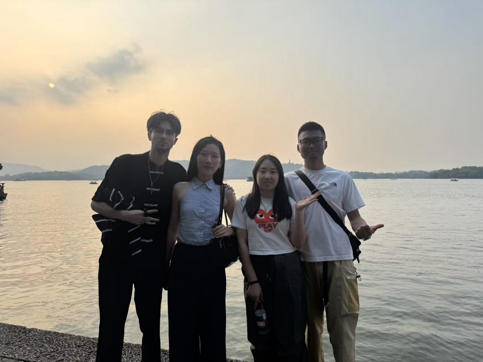 Team by the lake